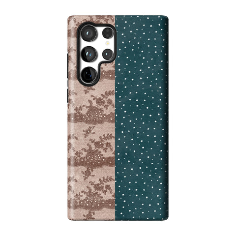 Lace & Tiny Dots Split Tough Phone Case for Galaxy S22 Ultra