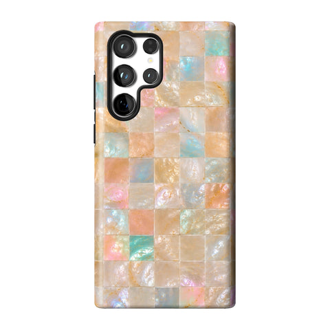 Peach Sorbet Tile Print Tough Phone Case for Galaxy S22 Ultra