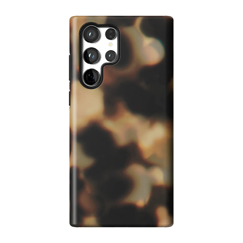 Layered Tortoise Shell Tough Phone Case for Galaxy S22 Ultra