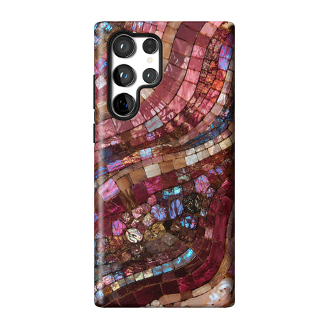 Garnet Stained Glass Print Tough Phone Case for Galaxy S22 Ultra