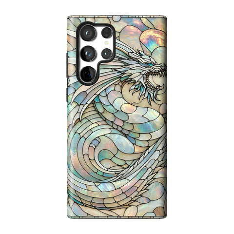 Year of the Dragon Stained Glass Illusion Tough Phone Case for Galaxy S22 Ultra