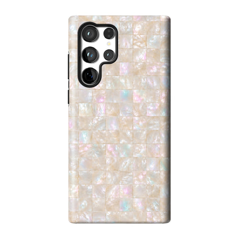 Opal Mother of Pearl Tile Print Tough Phone Case for Galaxy S22 Ultra