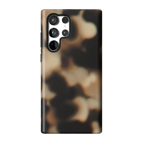 Creamy Tortoise Shell Tough Phone Case for Galaxy S22 Ultra