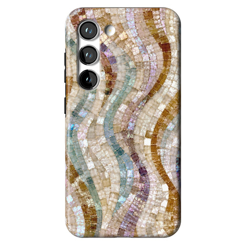Seashell Mosaic Print Tough Phone Case for Galaxy S23