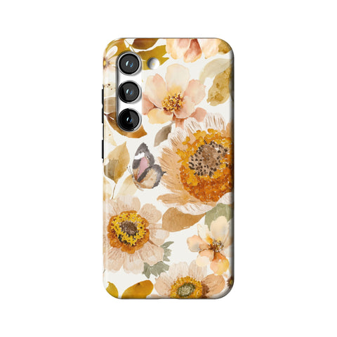 Rustic Boho Floral Tough Phone Case for Galaxy S23