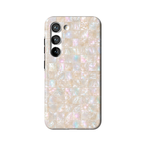 Opal Mother of Pearl Tile Print Tough Phone Case for Galaxy S23