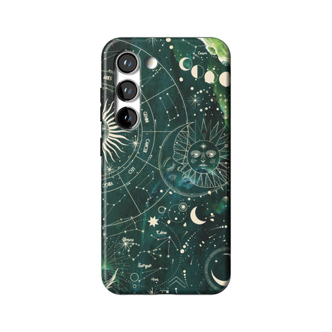 Green Marble Zodiac Tough Phone Case for Galaxy S23