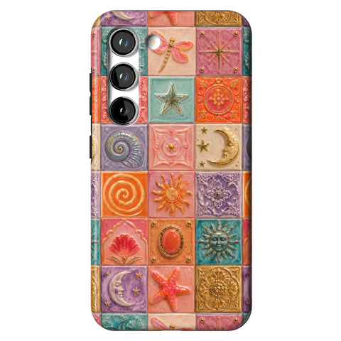 Nautical Whimsy Tiles Tough Phone Case for Galaxy S23