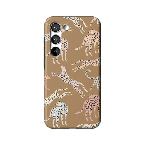 Trendy Cheetah Print Tough Phone Case for Galaxy S23