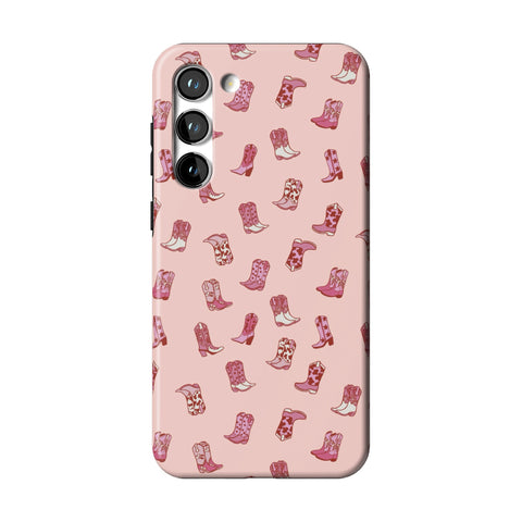 Pink Cowgirl Boots Tough Phone Case for Galaxy S23 Plus
