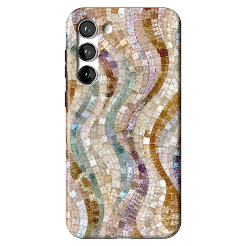Seashell Mosaic Print Tough Phone Case for Galaxy S23 Plus