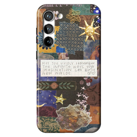 Whimsy Quote Collage Tough Phone Case for Galaxy S23 Plus