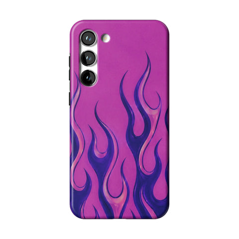 Purple Flames Y2K Tough Phone Case for Galaxy S23 Plus