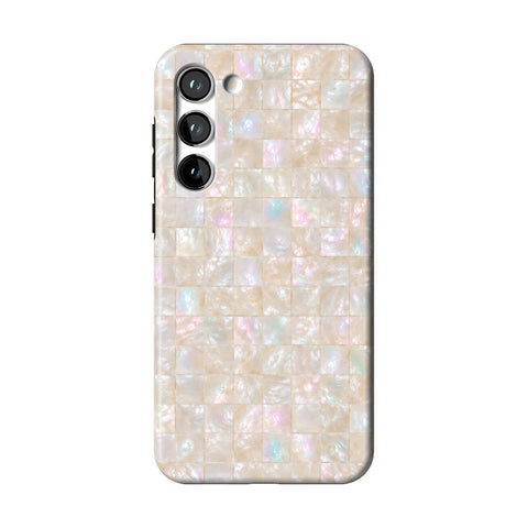 Opal Mother of Pearl Tile Print Tough Phone Case for Galaxy S23 Plus