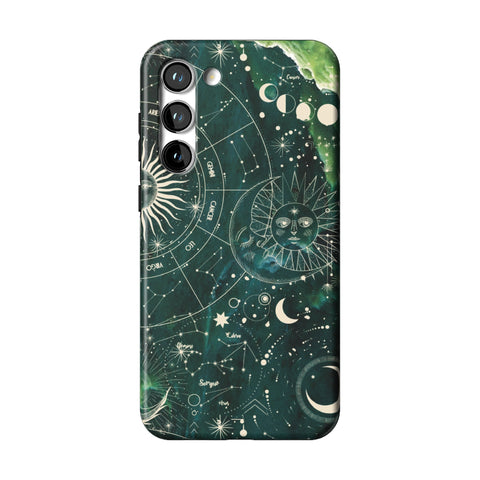 Green Marble Zodiac Tough Phone Case for Galaxy S23 Plus