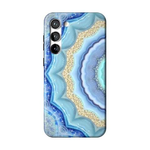 Blue Boho Tie Dye Tough Phone Case for Galaxy S23 Plus
