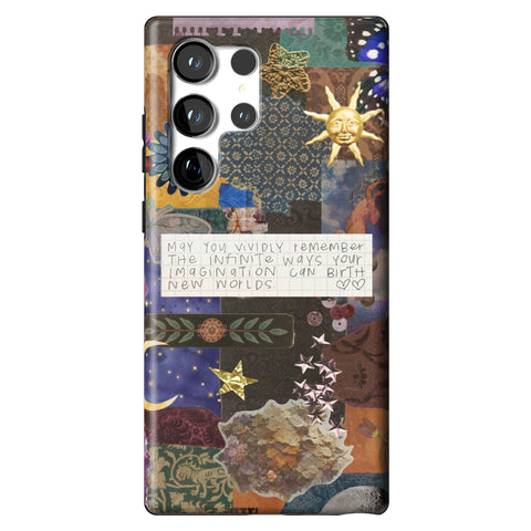 Whimsy Quote Collage Tough Phone Case for Galaxy S23 Ultra