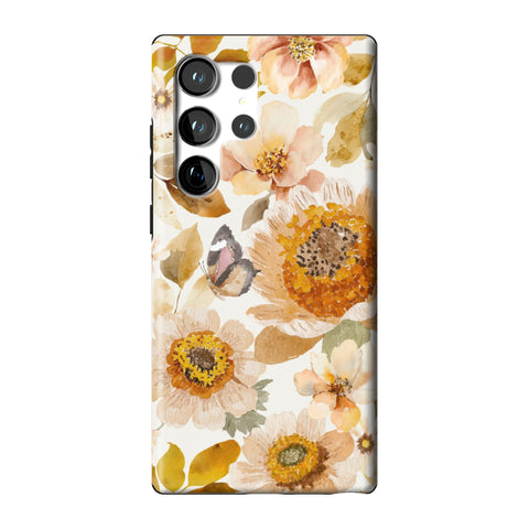 Rustic Boho Floral Tough Phone Case for Galaxy S23 Ultra