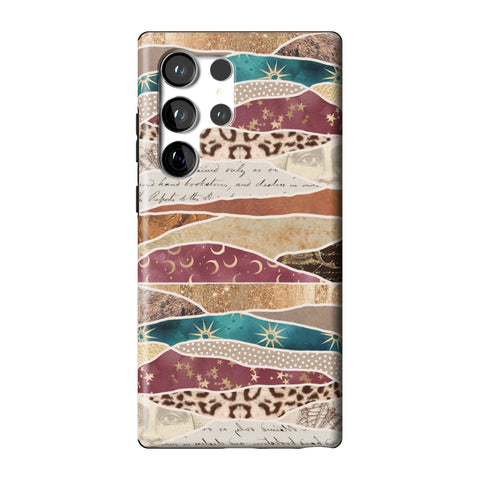 Boho Abstract Tough Phone Case for Galaxy S23 Ultra