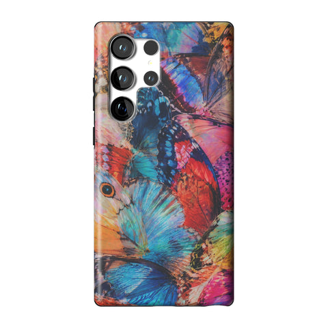 Colorful Butterfly Moth Wings Tough Phone Case for Galaxy S23 Ultra