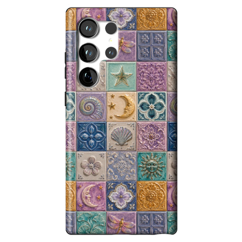 Mermaid Whimsy Tiles Tough Phone Case for Galaxy S23 Ultra