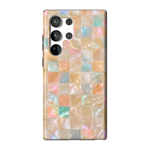 Peach Sorbet Tile Print Tough Phone Case for Galaxy S23 Ultra