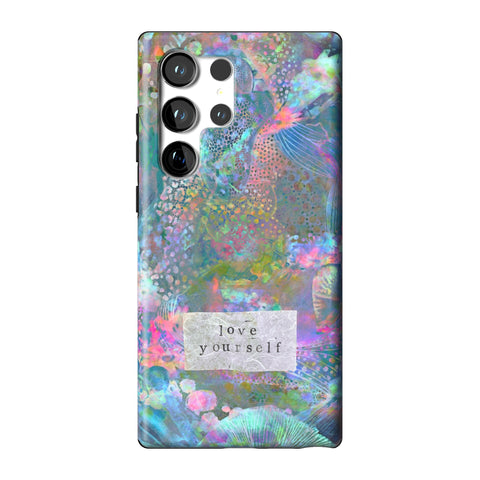 Love Yourself Pastel Abstract Art Tough Phone Case for Galaxy S23 Ultra