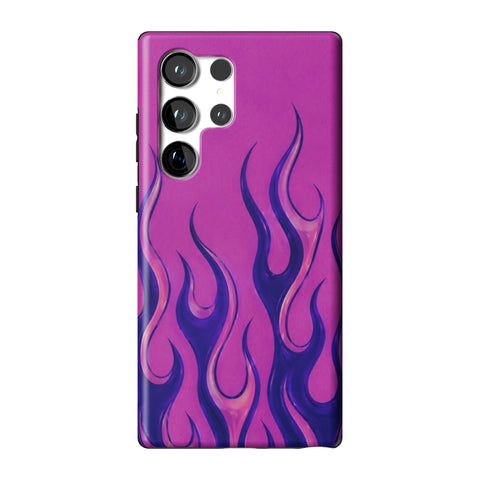 Purple Flames Y2K Tough Phone Case for Galaxy S23 Ultra