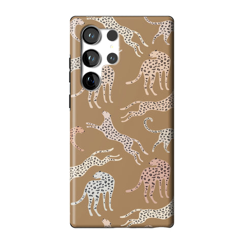Trendy Cheetah Print Tough Phone Case for Galaxy S23 Ultra