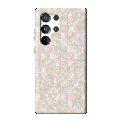 Opal Mother of Pearl Tile Print Tough Phone Case for Galaxy S23 Ultra