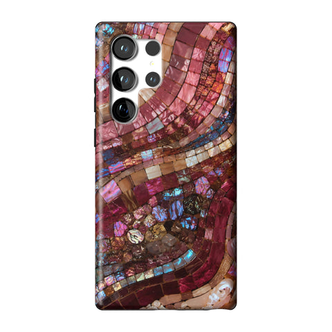Garnet Stained Glass Print Tough Phone Case for Galaxy S23 Ultra