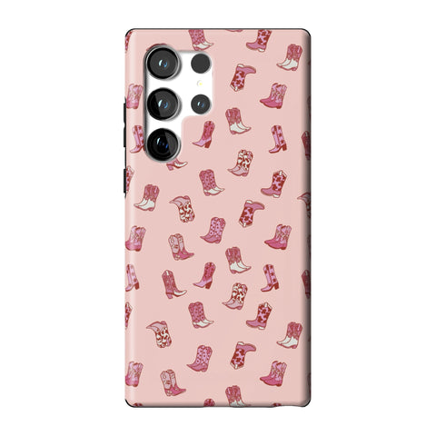 Pink Cowgirl Boots Tough Phone Case for Galaxy S23 Ultra