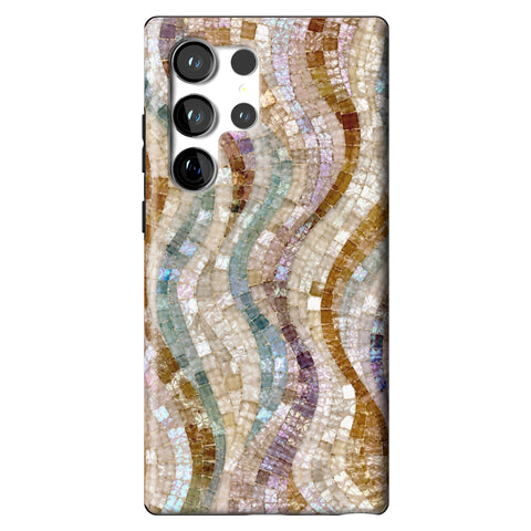 Seashell Mosaic Print Tough Phone Case for Galaxy S23 Ultra