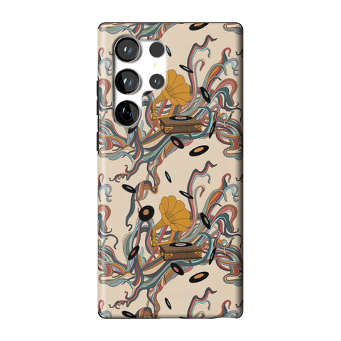 Art Nouveau Vinyl Record Player Tough Phone Case for Galaxy S23 Ultra