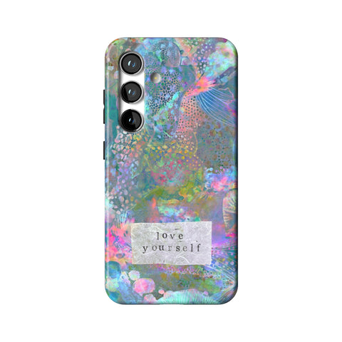 Love Yourself Pastel Abstract Art Tough Phone Case for Galaxy S24
