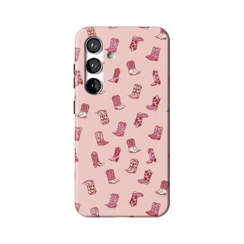 Pink Cowgirl Boots Tough Phone Case for Galaxy S24