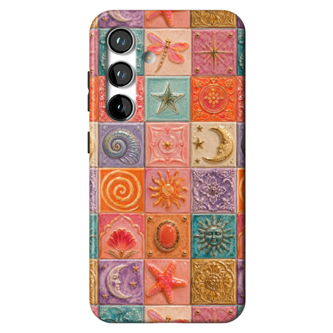 Nautical Whimsy Tiles Tough Phone Case for Galaxy S24