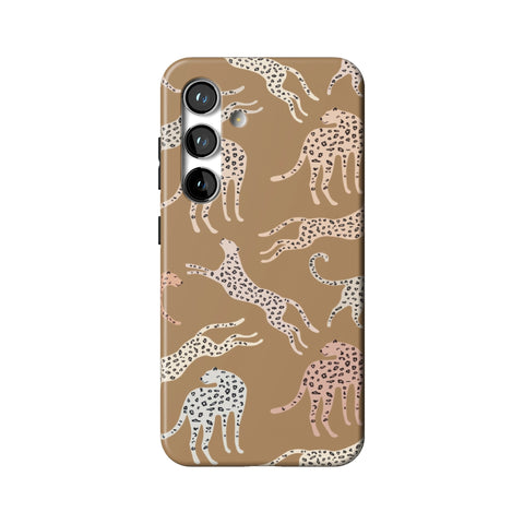 Trendy Cheetah Print Tough Phone Case for Galaxy S24