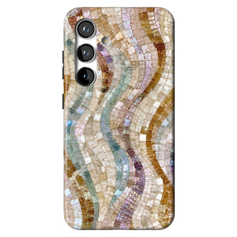 Seashell Mosaic Print Tough Phone Case for Galaxy S24