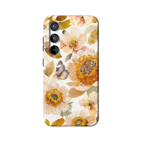 Rustic Boho Floral Tough Phone Case for Galaxy S24