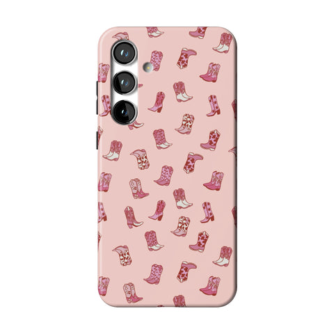 Pink Cowgirl Boots Tough Phone Case for Galaxy S24 Plus
