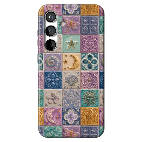 Mermaid Whimsy Tiles Tough Phone Case for Galaxy S24 Plus
