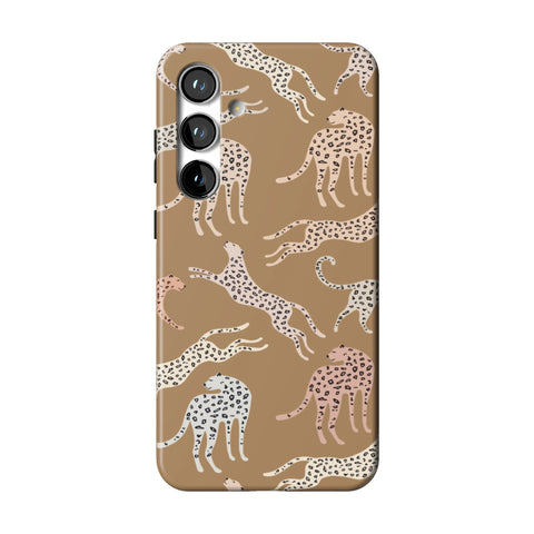 Trendy Cheetah Print Tough Phone Case for Galaxy S24 Plus