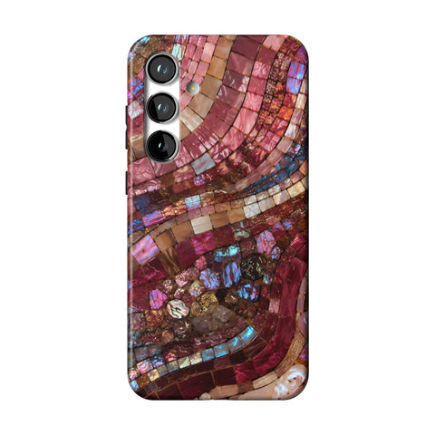 Garnet Stained Glass Print Tough Phone Case for Galaxy S24 Plus