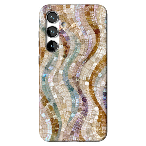Seashell Mosaic Print Tough Phone Case for Galaxy S24 Plus