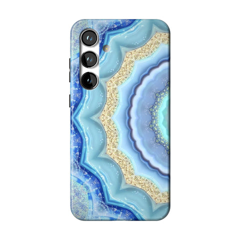 Blue Boho Tie Dye Tough Phone Case for Galaxy S24 Plus