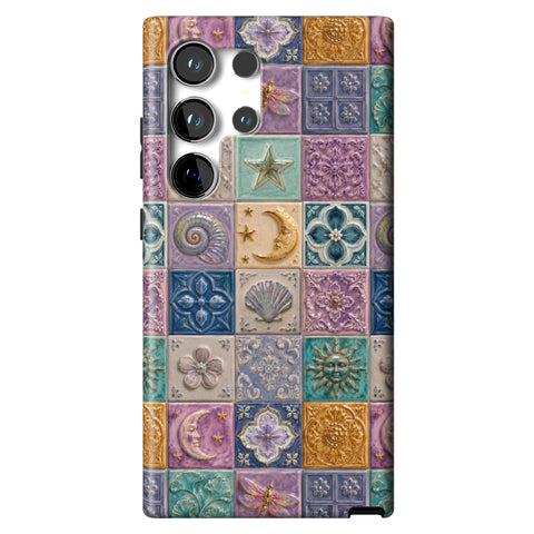 Mermaid Whimsy Tiles Tough Phone Case for Galaxy S24 Ultra