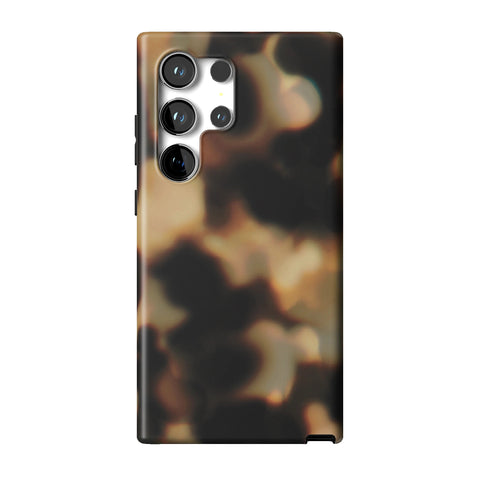 Layered Tortoise Shell Tough Phone Case for Galaxy S24 Ultra