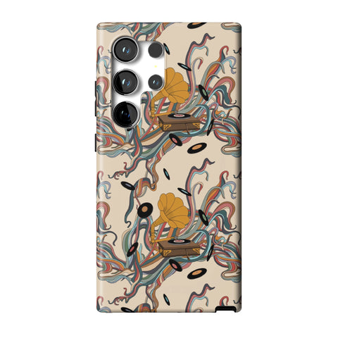 Art Nouveau Vinyl Record Player Tough Phone Case for Galaxy S24 Ultra