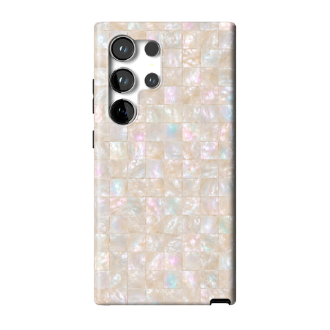 Opal Mother of Pearl Tile Print Tough Phone Case for Galaxy S24 Ultra